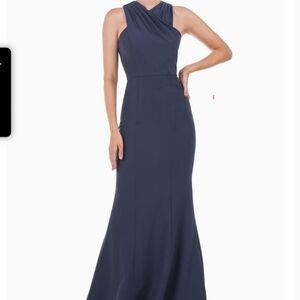 Kay Unger column gown, size 10, Prussian blue